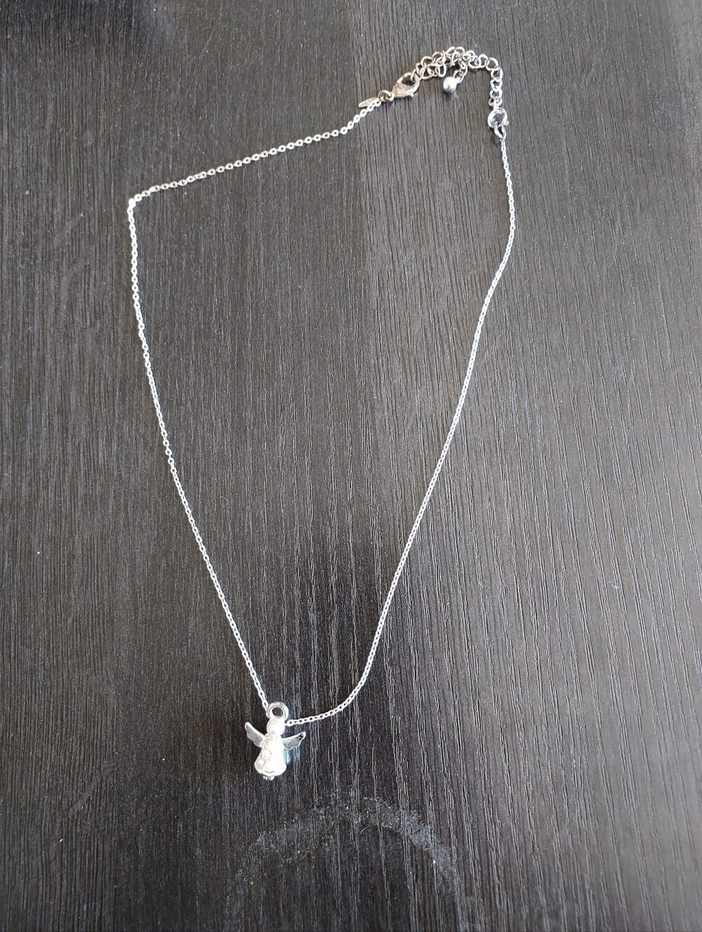 Avon Silver Angel Charm Necklace
